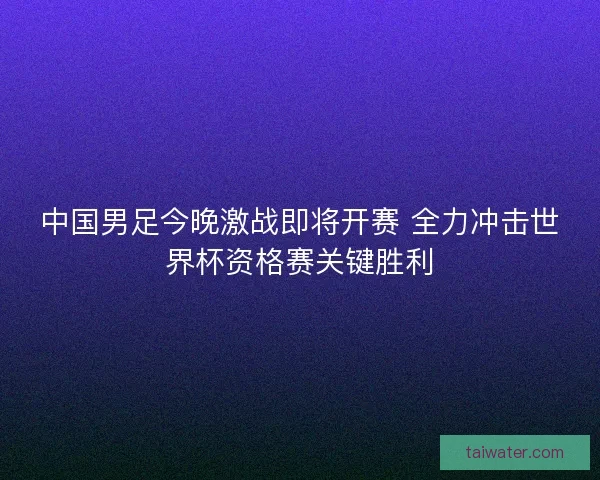 中国男足今晚激战即将开赛 全力冲击世界杯资格赛关键胜利