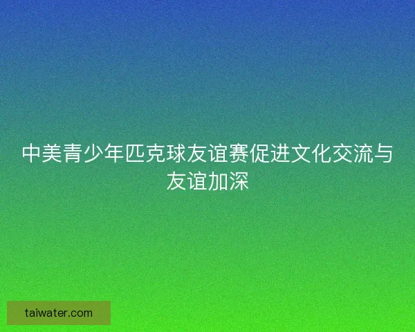 中美青少年匹克球友谊赛促进文化交流与友谊加深